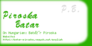 piroska batar business card